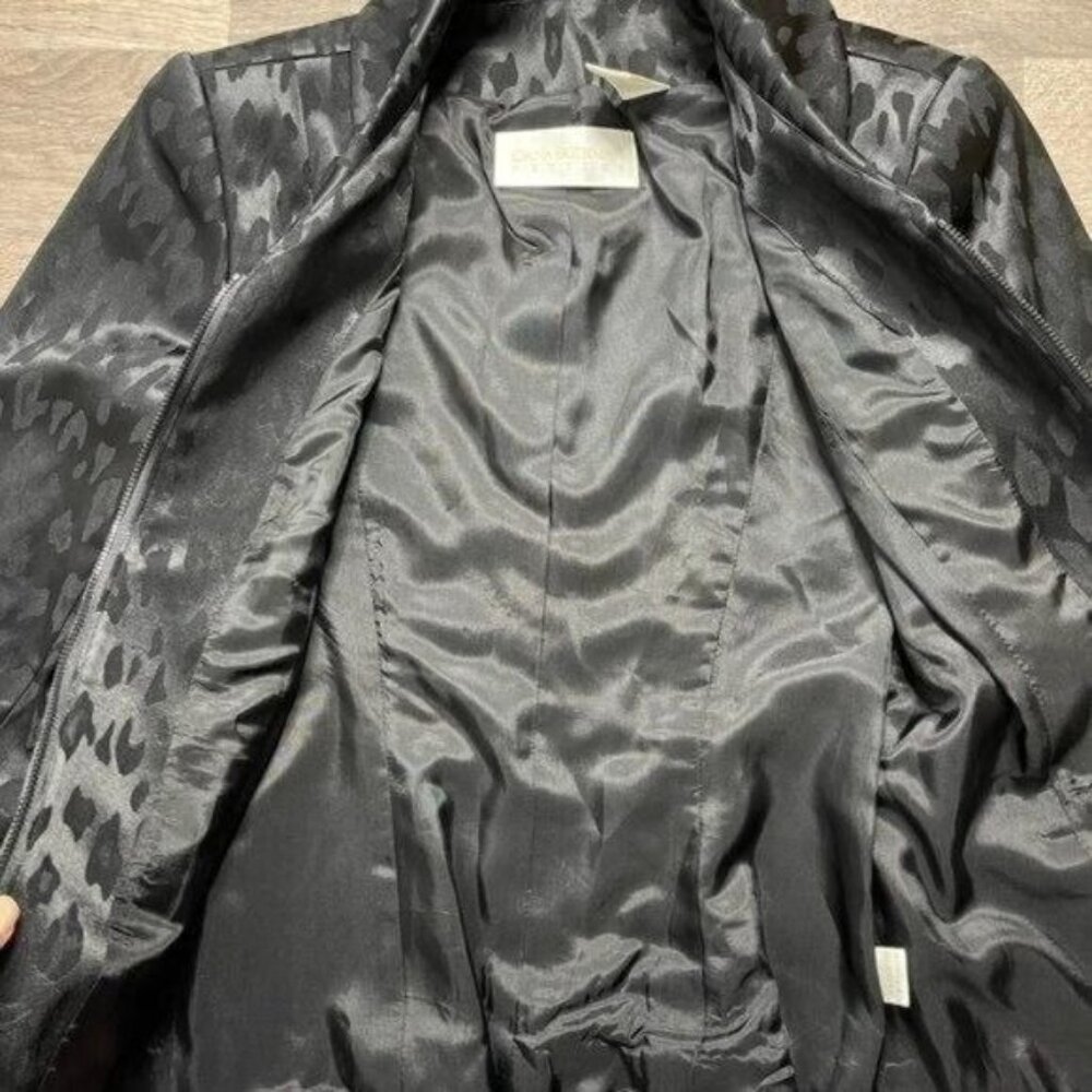 Dana Buchman Petites Black Leopard Print Blazer Size 4 - Picture 13 of 13